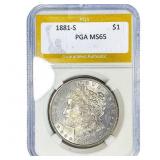 1881-S Morgan Silver Dollar PGA MS65