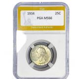 1934 Washington Silver Quarter PGA MS66