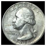 1936-D Silver Washington Quarter NEARLY UNCIRCULAT