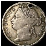 1874H Straits Settlements Silver 10 Cents