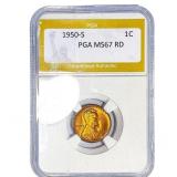 1950-S Wheat Cent PGA MS67 RD
