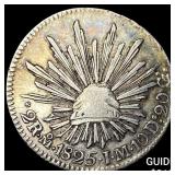 1825MoJM Mexico Silver 2 Reales