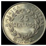 1948 Costa Rica Copper Nickel 25 Centimos
