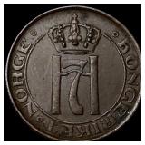 1930 Norway Copper 1 Ore KM 367 Small Date