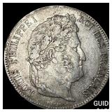 1834 France Silver 5 Francs