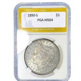 1890-S Morgan Silver Dollar PGA MS64
