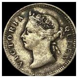 1895 Hong Kong Silver 5 Cents
