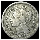 1865 Nickel Three-Cent Piece LIGHTLY CIRCULATED