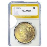 1925 Silver Peace Dollar PGA MS64