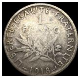 1918 France Silver 1 Franc