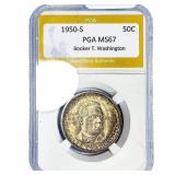 1950-S Booker T Half Dollar PGA MS67