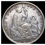 1913 FG Peru Silver 1/5 Sol