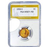 1950-S Wheat Cent PGA MS67+ RD