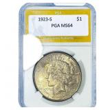 1923-S Silver Peace Dollar PGA MS64