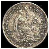 1898 JF Peru Silver 1/2 Dinero