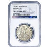 1854-O Seated Liberty Half Dollar NGC  Arrows Ship