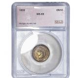 1859 Indian Head Cent SEGS MS63