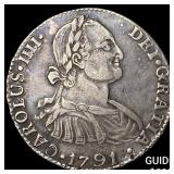 1791-PR Bolivia Charles IV Silver 2 Reales