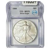 1999 Silver Eagle ICG MS70