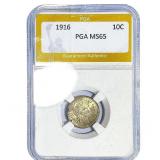 1916 Barber Dime PGA MS65