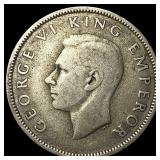 1937 New Zealand Silver 1 Florin KM 10.1