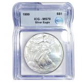 1999 Silver Eagle ICG MS70