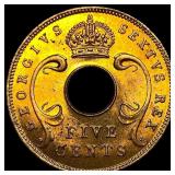 1952 British East Africa Bronze 5 Cents