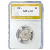 1883 Shield Nickel PGA MS65
