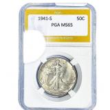 1941-S Walking Liberty Half Dollar PGA MS65
