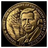 2001 Liberia 10 Dollars George W Bush Proof