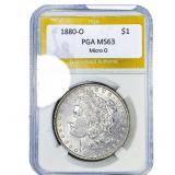 1880-O Morgan Silver Dollar PGA MS63 Micro O