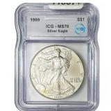 1999 Silver Eagle ICG MS70