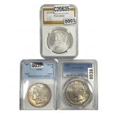[3 Coins] 1878-1925 Morgan & Peace $1 MS62-66+
