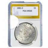 1881-S Morgan Silver Dollar PGA MS66