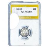 1888-S Seated Liberty Dime PGA MS63 PL