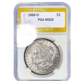 1888-O Morgan Silver Dollar PGA MS65