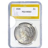 1926 Silver Peace Dollar PGA MS63