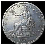 1876 Silver Trade Dollar NEARLY UNCIRCULATED