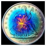 1877-S Toned Silver Seated Liberty Half  Dollar C