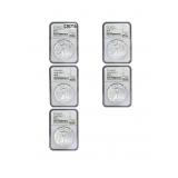 [5 Coins] 2021 Silver Eagle NGC MS70
