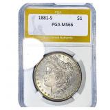 1881-S Morgan Silver Dollar PGA MS66