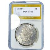 1882-S Morgan Silver Dollar PGA MS66