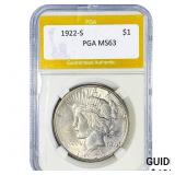 1922-S Morgan Silver Dollar PGA MS63