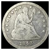 1843 Seated Liberty Quarter LIGHTLY CIRCULATED
