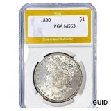 1890 Morgan Silver Dollar PGA MS63