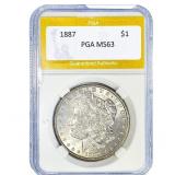 1887 Morgan Silver Dollar PGA MS63