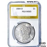 1904-O Morgan Silver Dollar PGA MS65