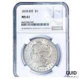 1878 8TF Morgan Silver Dollar NGC MS61