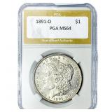 1891-O Morgan Silver Dollar PGA MS64