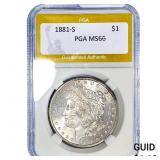 1881-S Morgan Silver Dollar PGA MS66